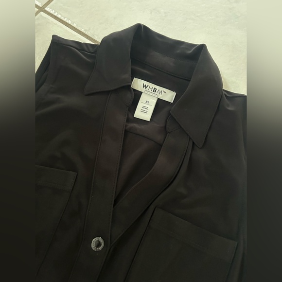 White House Black Market Black Sleeveless Button-Front Dress - Picture 4 of 9